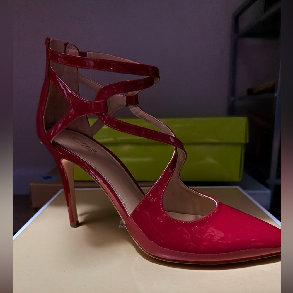 Michael Kors Red Patent Strappy Heels